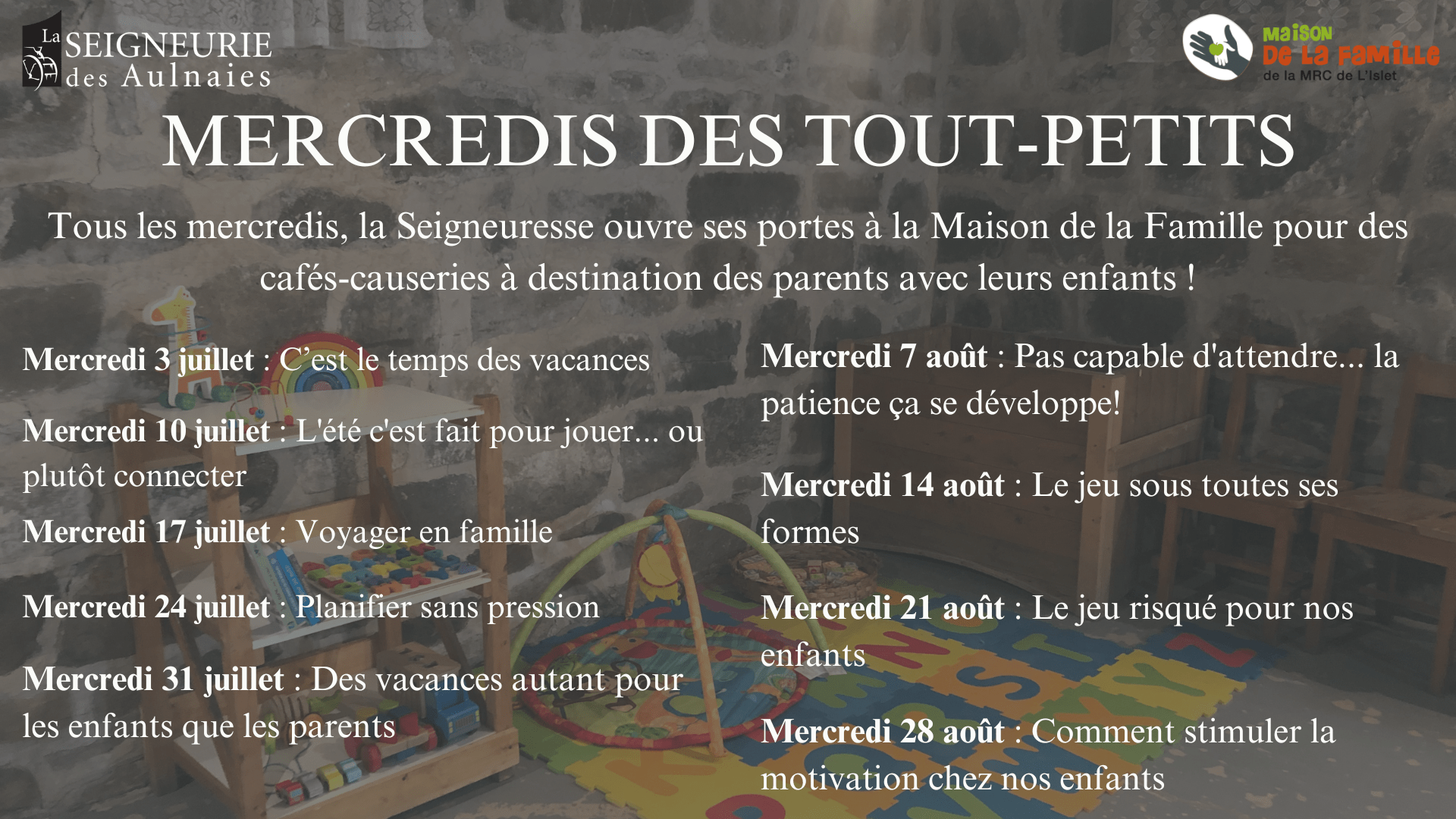 Thématiques maison de la famille pour les familles